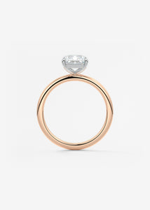 north south radiant cut classic four claw prong frank darling engagement ring classic solitaire two tone platinum rose gold