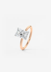 north south radiant cut classic four claw prong frank darling engagement ring classic solitaire two tone platinum rose gold