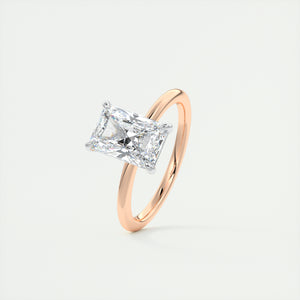 north south radiant cut classic four claw prong frank darling engagement ring classic solitaire two tone platinum rose gold