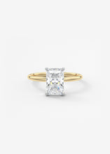 north south radiant cut classic four claw prong frank darling engagement ring classic solitaire two tone platinum yellow gold
