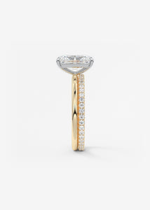 north south radiant cut classic four claw prong frank darling engagement ring classic solitaire two tone platinum yellow gold