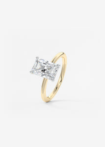 north south radiant cut classic four claw prong frank darling engagement ring classic solitaire two tone platinum yellow gold
