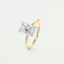 north south radiant cut classic four claw prong frank darling engagement ring classic solitaire two tone platinum yellow gold