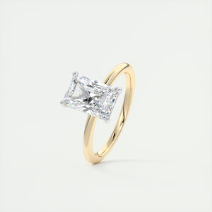 north south radiant cut classic four claw prong frank darling engagement ring classic solitaire two tone platinum yellow gold
