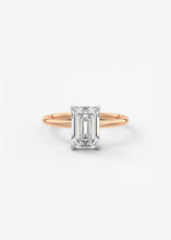 north south emerald classic solitaire 4 prong frank darling engagement ring two tone platinum rose gold