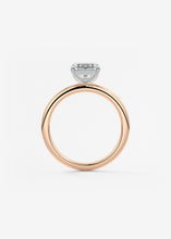 north south emerald classic solitaire 4 prong frank darling engagement ring two tone platinum rose gold