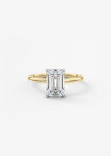 north south emerald classic solitaire 4 prong frank darling engagement ring two tone platinum yellow gold