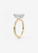 north south emerald classic solitaire 4 prong frank darling engagement ring two tone platinum yellow gold