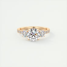 Royale Three Stone Pavé | Round