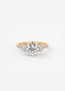 Royale Three Stone Pavé | Round