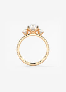 Royale Three Stone Pavé | Round