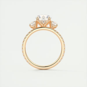 Royale Three Stone Pavé | Round