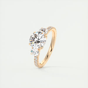 Royale Three Stone Pavé | Round