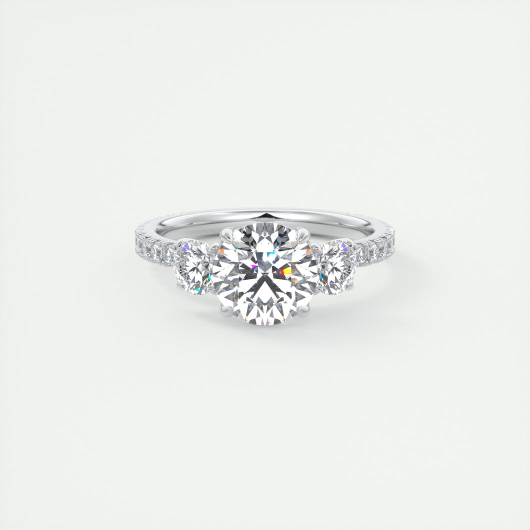 Royale Three Stone Pavé | Round