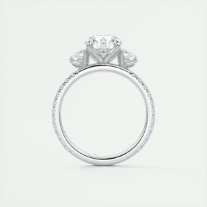 Royale Three Stone Pavé | Round