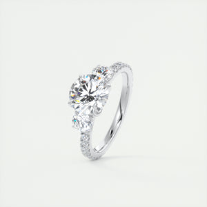 Royale Three Stone Pavé | Round