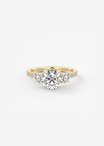 Royale Three Stone Pavé | Round