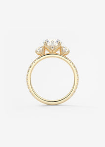 Royale Three Stone Pavé | Round