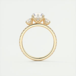Royale Three Stone Pavé | Round