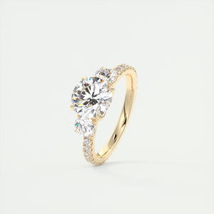 Royale Three Stone Pavé | Round