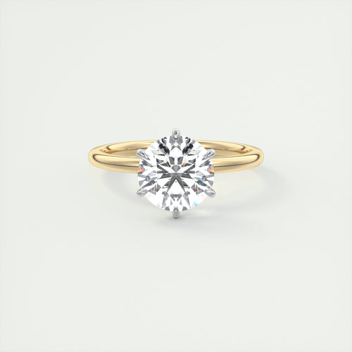 round six prong solitaire classic frank darling engagement ring solitaire two tone yellow gold platnium