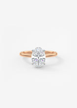 oval 4 claw prong solitaire classic frank darling engagement ring two tone rose gold platinum