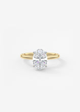 oval 4 claw prong solitaire classic frank darling engagement ring two tone yellow platinum