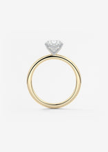 oval 4 claw prong solitaire classic frank darling engagement ring two tone yellow platinum