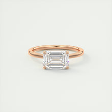 east west emerald classic modern solitaire frank darling engagement ring rose gold