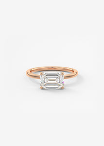 east west emerald classic modern solitaire frank darling engagement ring rose gold
