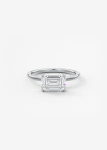 east west emerald classic modern solitaire frank darling engagement ring platinum
