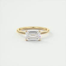 east west emerald classic modern solitaire frank darling engagement ring yellow gold