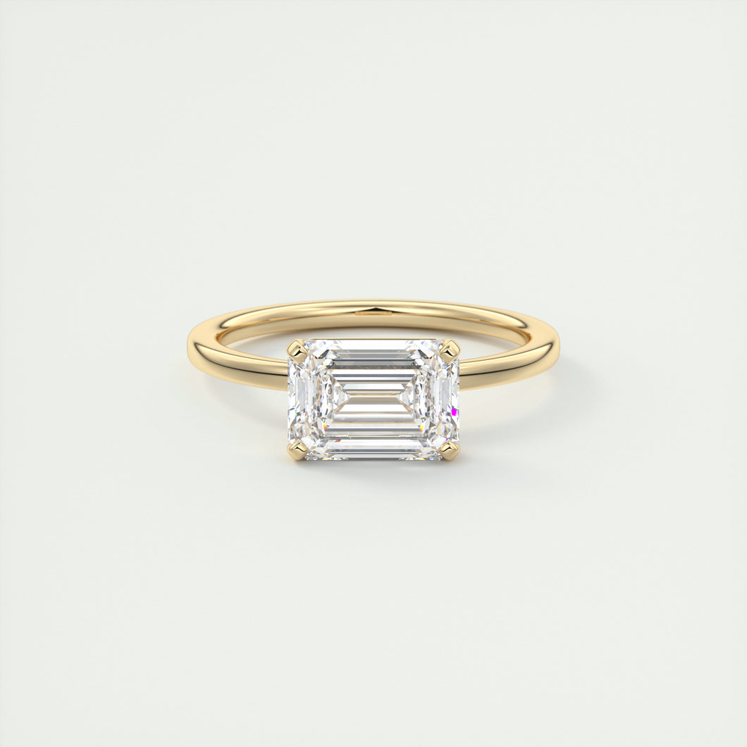 east west emerald classic modern solitaire frank darling engagement ring yellow gold