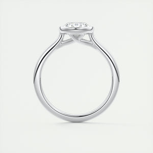 Vintage inspired oval bezel set Frank Darling diamond engagement ring with millgrain detailing and a low profile trellis basket in platinum