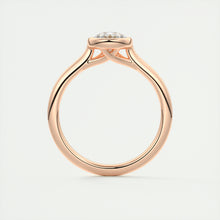 Vintage inspired pear bezel set Frank Darling diamond engagement ring with millgrain detailing and a low profile trellis basket in rose gold
