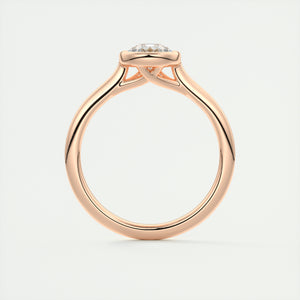 Vintage inspired pear bezel set Frank Darling diamond engagement ring with millgrain detailing and a low profile trellis basket in rose gold
