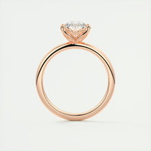 Pear cut solitaire Frank Darling lab grown diamond engagement ring with floral prongs, low profile basket and 1.8mm round band in rose gold
