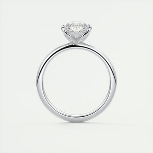 Pear cut solitaire Frank Darling lab grown diamond engagement ring with floral prongs, low profile basket and 1.8mm round band in white gold