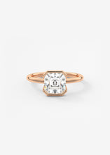 Asscher half bezel engagement ring