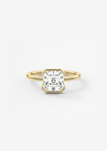 Asscher half bezel engaegment ring