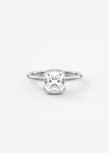 cushion half bezel engagement ring