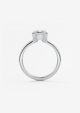 cushion half bezel engagement ring