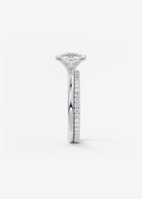 cushion half bezel engagement ring