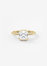 cushion half bezel engagement ring