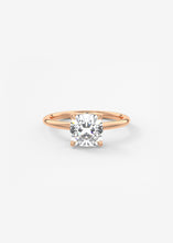 cushion claw prong low profile plunge modern frank darling engagement ring solitaire rose gold