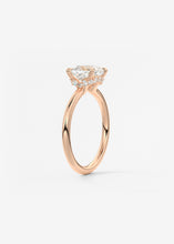 cushion claw prong low profile plunge modern frank darling engagement ring solitaire rose gold