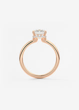 cushion claw prong low profile plunge modern frank darling engagement ring solitaire rose gold