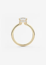 cushion claw prong low profile plunge modern frank darling engagement ring solitaire yellow gold