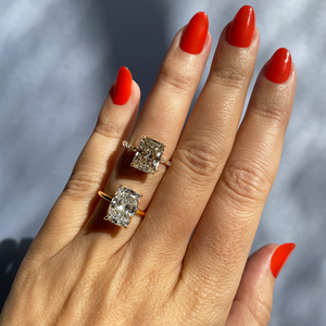 cushion 4 claw prong solitaire classic frank darling engagement ring two tone rose gold platinum
