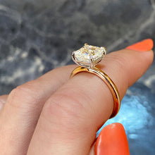 asscher 4 claw prong solitaire classic frank darling engagement ring two tone rose gold platnium